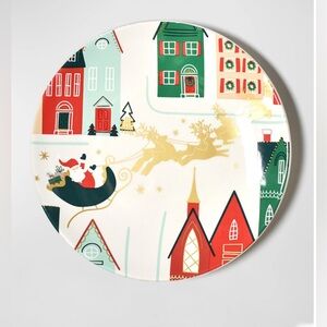 Coton Colors Vintage Christmas Village Salad Plate